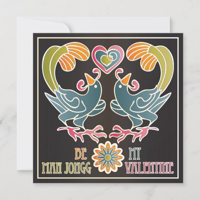 Mah Jongg Valentine Julkort (Framsida)