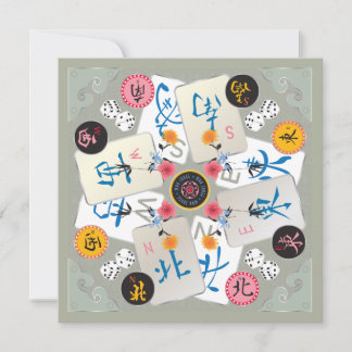 Mah Jongg Vinds Flat Card Anteckningskort