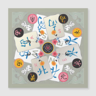 Mah Jongg Vinds Magnet Card