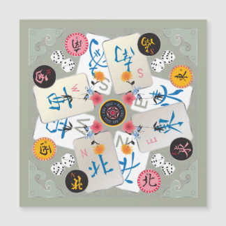 Mah Jongg Vinds Magnet Card