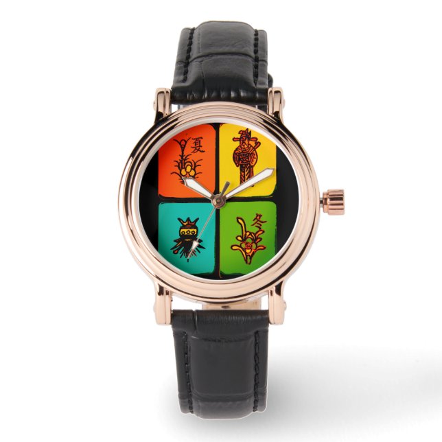 Mah Jongg Vintage Tiles Watch Armbandsur (Framsida)