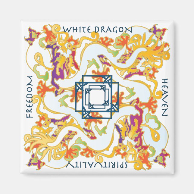 Mah Jongg White Dragon Magnet (Framsidan)