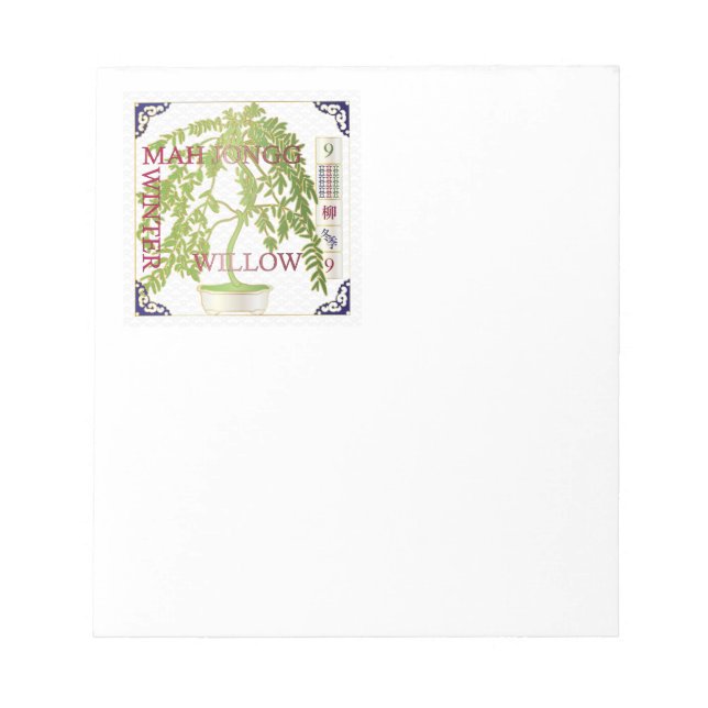 Mah Jongg Winter Willow Anteckningsblock (Framsida)