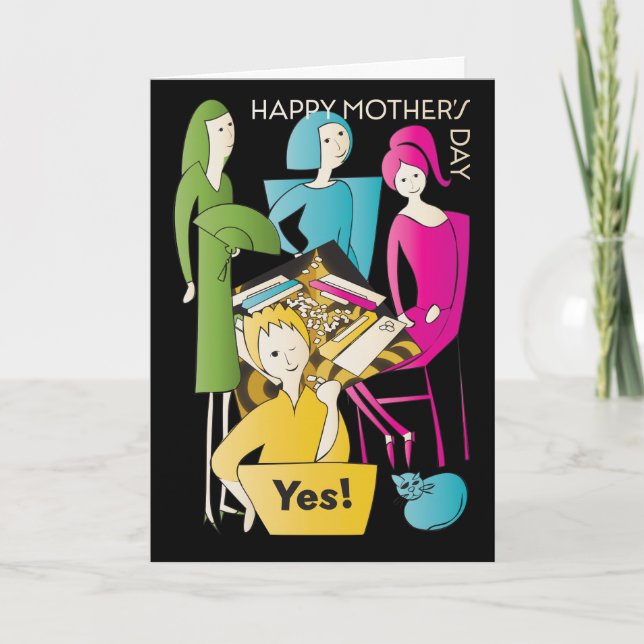 Mah Jongg Year Mor Card Tack Kort (Framsida)