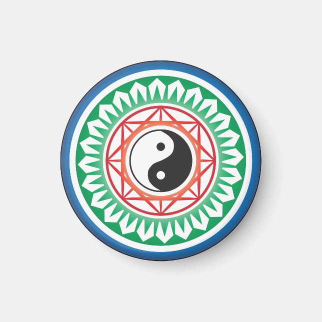 Mah Jongg Yin Yang One Dot Magnet (Framsidan)