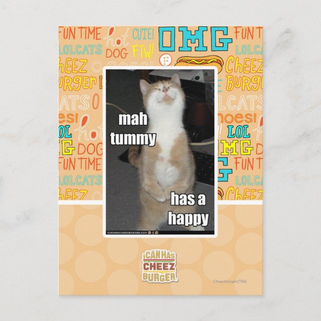 Mah tummy har en lycklig vykort (Framsida)