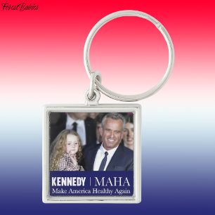 MAHA Gör Amerika friska igen RFK-🇺 🇸 Fyrkantig Silverfärgad Nyckelring