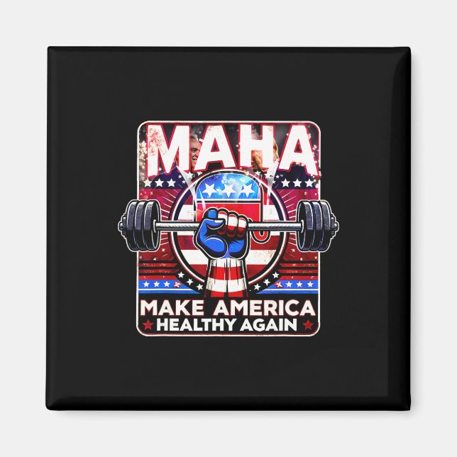 Maha Gör Amerika friska igen Trump Kennedy 2024 Magnet (Framsidan)