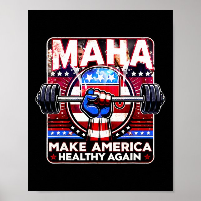 Maha Gör Amerika friska igen Trump Kennedy 2024 Poster (Framsidan)