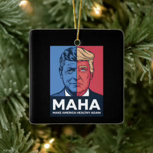 MAHA Gör Amerika friskt igen Trump 2024 Julgransprydnad Keramik