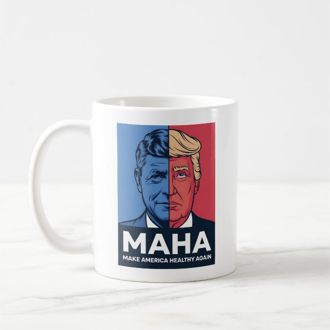 MAHA Gör Amerika friskt igen Trump 2024 Kaffemugg (Vänster)