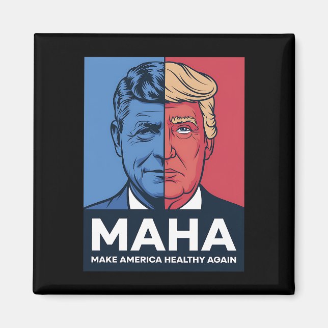 MAHA Gör Amerika friskt igen Trump 2024 Magnet (Framsidan)