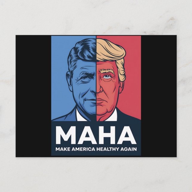 MAHA Gör Amerika friskt igen Trump 2024 Vykort (Framsida)