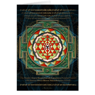 Maha Lakshmi Mantra & Shri Yantra Hälsningskort