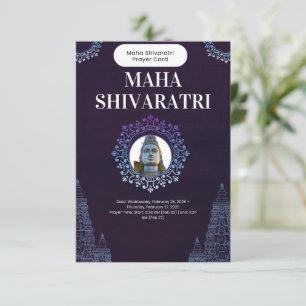 Maha Shivaratri Prayer Card 2025 Tack Kort