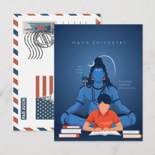 Maha shivratri omfamna kunskap och andlig tillväxt helg vykort