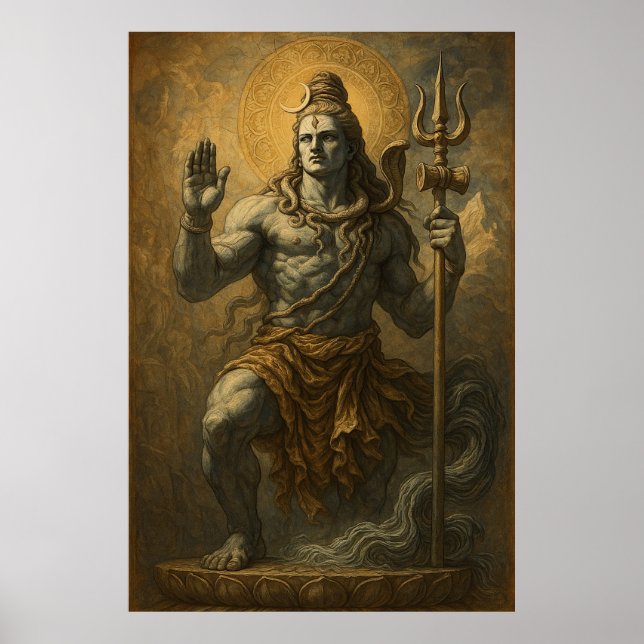 Mahadev, Förstörare av Evil Artwork Poster (Framsidan)