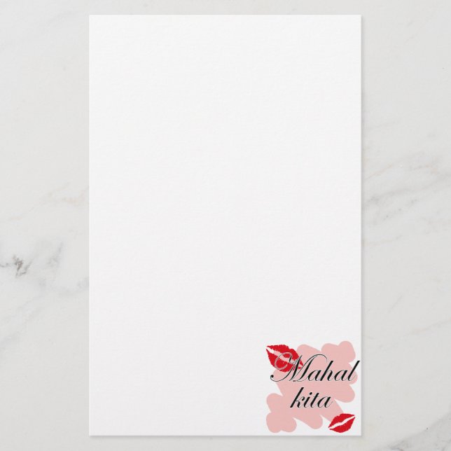 Mahal Kita - filippin älskar jag dig Brevpapper (Framsida)