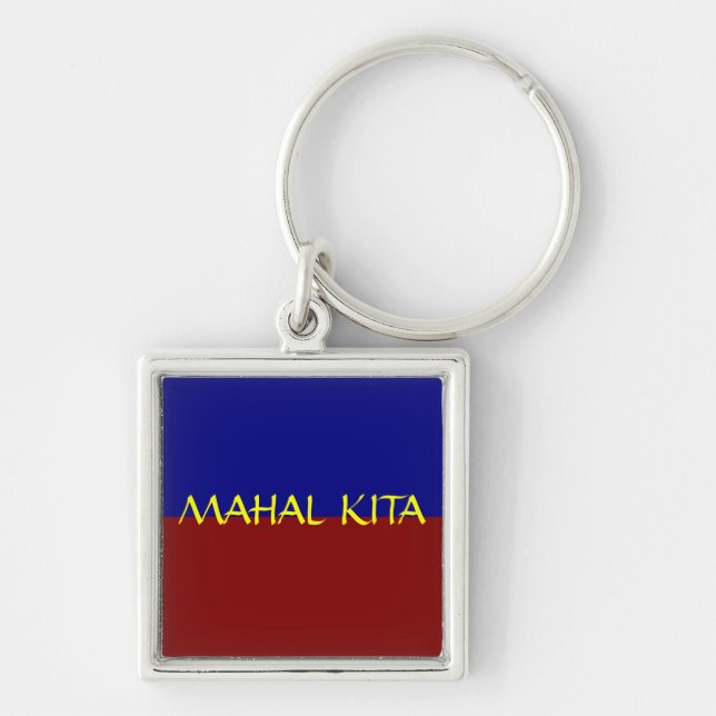 MAHAL KITA KEYCHAIN FYRKANTIG SILVERFÄRGAD NYCKELRING (Framsidan)