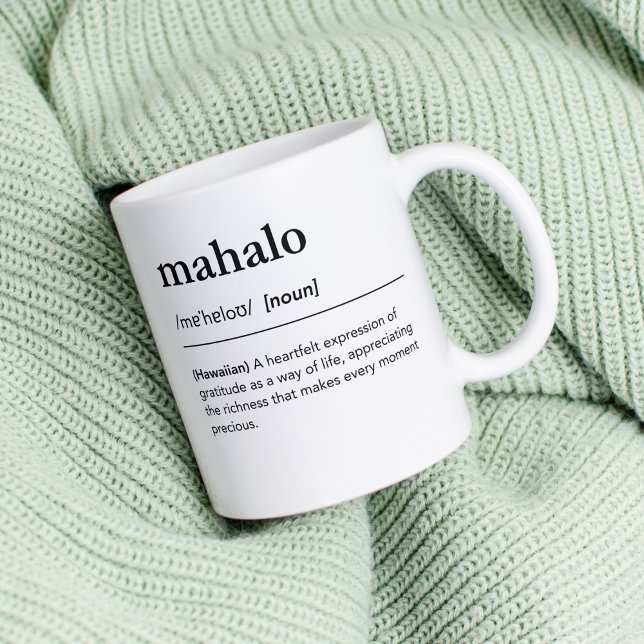 Mahalo Definition Hawaiian Ord Dictionary Kaffemugg (Skapare uppladdad)