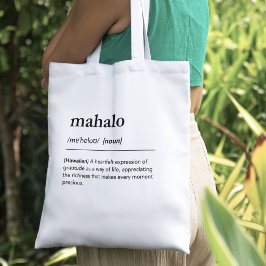 Mahalo Definition Hawaiiskt Ord Tacksamhet Enkel Tygkasse