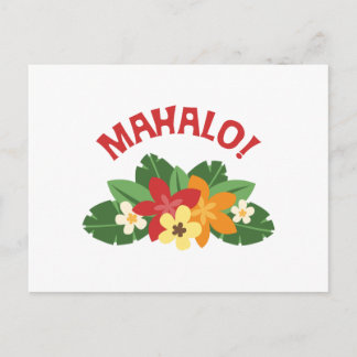 Mahalo Flowers Vykort