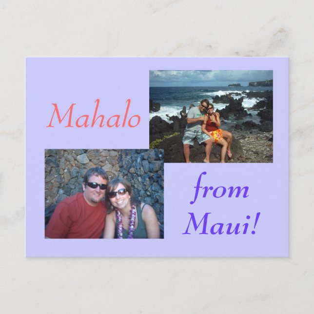 Mahalo från Maui! Vykort (Framsida)