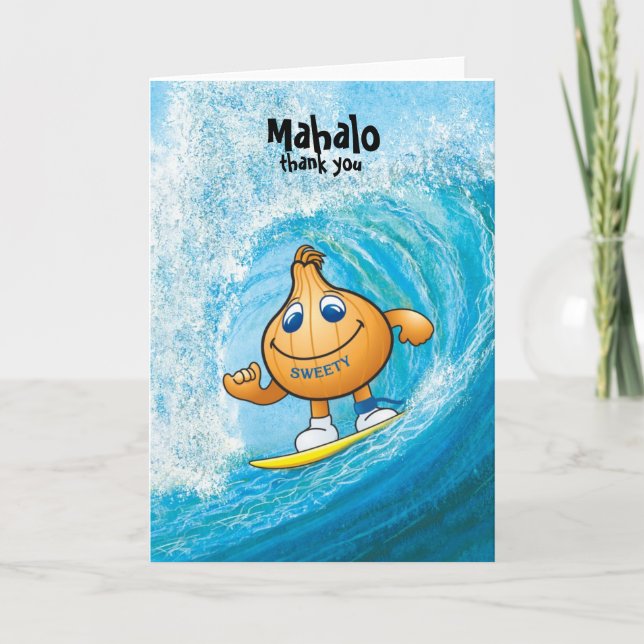 mahalo från sweetyonion tack kort (Framsida)