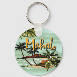 Mahalo hawaiansk ö Keychain Nyckelring