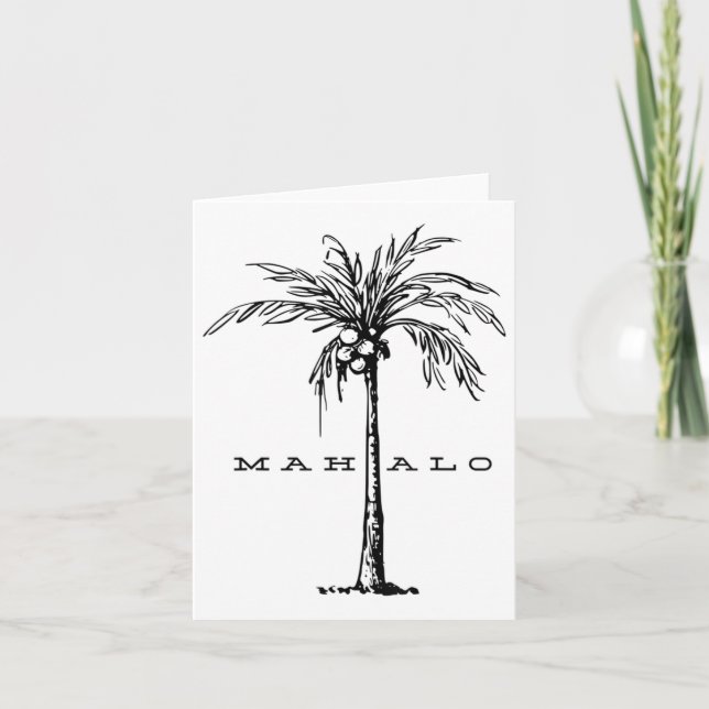 Mahalo Hawaii från ön. Känn Aloha Spir Kort (Framsida)