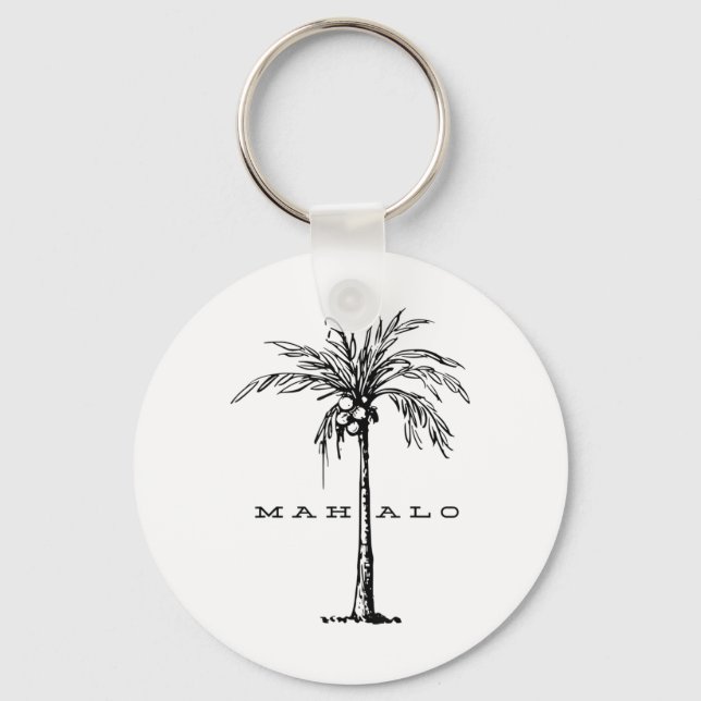 Mahalo Hawaii från ön. Känn Aloha Spir Nyckelring (Framsida)