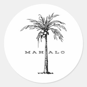 Mahalo Hawaii från ön. Känn Aloha Spir Runt Klistermärke