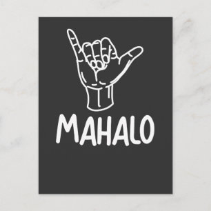 Mahalo Hawaii Gift hang Loose Vykort