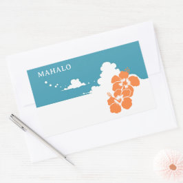 MAHALO Hibiscus Blue Sky Rectangle Rektangulärt Klistermärke
