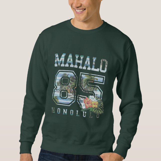 Mahalo Honolulu 85, blommor Sweatshirt (Framsida)