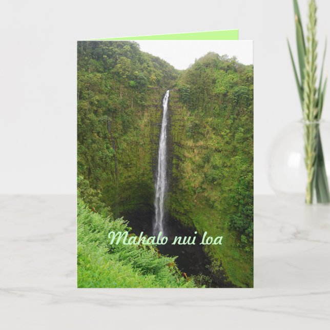 Mahalo Nui Loa, Hawaii, Akaka nedgångar, kort (Framsida)