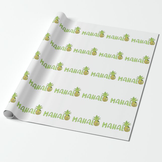 Mahalo Pineapple Presentpapper (Utrullad)