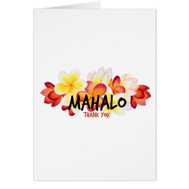 Mahalo Plumeria Hälsningskort (Framsidan)