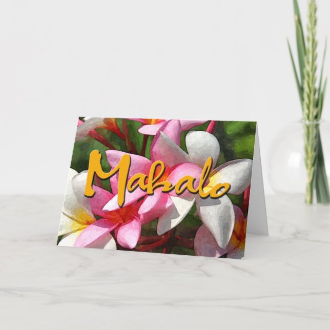 Mahalo Plumerias Tack Kort (Framsida)