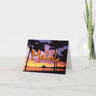 Mahalo Sunset Notecard Tack Kort