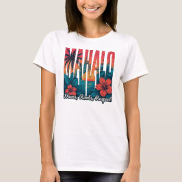 MAHALO Sunset Typography - Coastal Chill Art T Shirt
