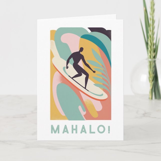 Mahalo, tack för ditt kort, surfardesign (Framsida)