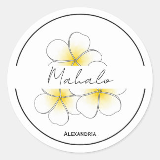 Mahalo tack plumeria dekal anpassningsbar runt klistermärke