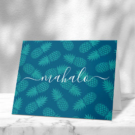Mahalo teal turquise tropical pineapple tack kort