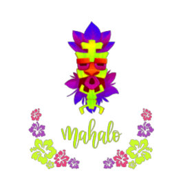 Mahalo Tiki Stil T Shirt