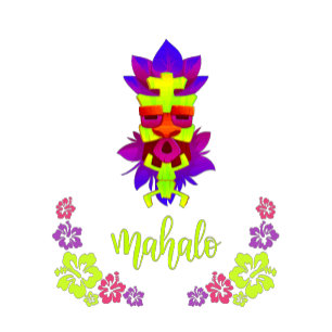 Mahalo Tiki Stil T Shirt