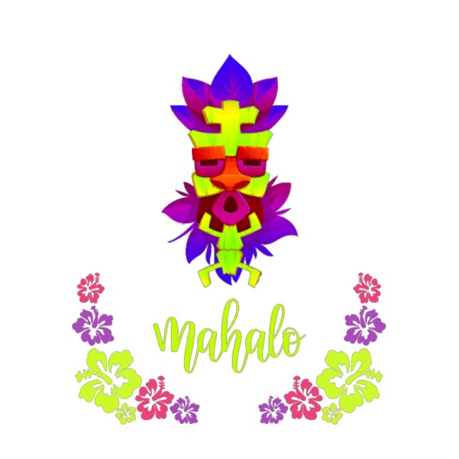 Mahalo Tiki Stil T Shirt (Skapare uppladdad)