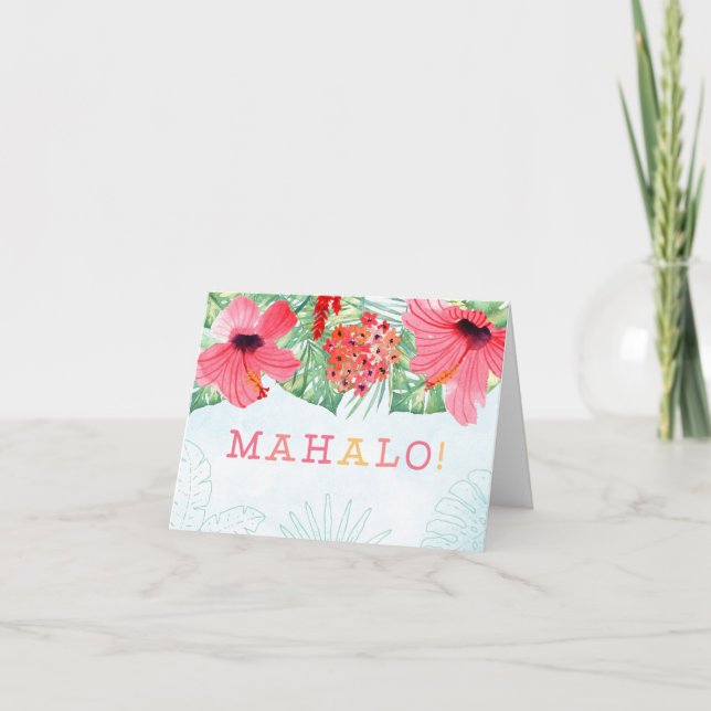 mahalohälsningkort, mahalobrevpapper tack kort (Framsida)