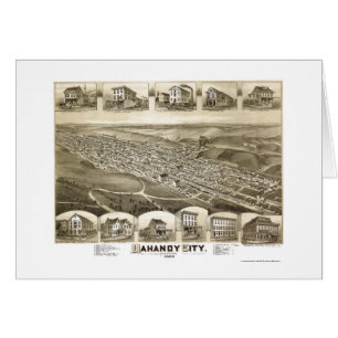 Mahanoy stad, panorama- karta för PA - 1889 Hälsningskort