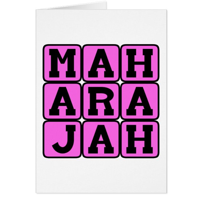 Maharadja, Sanskrit för Stor Kung Hälsningskort (Framsidan)